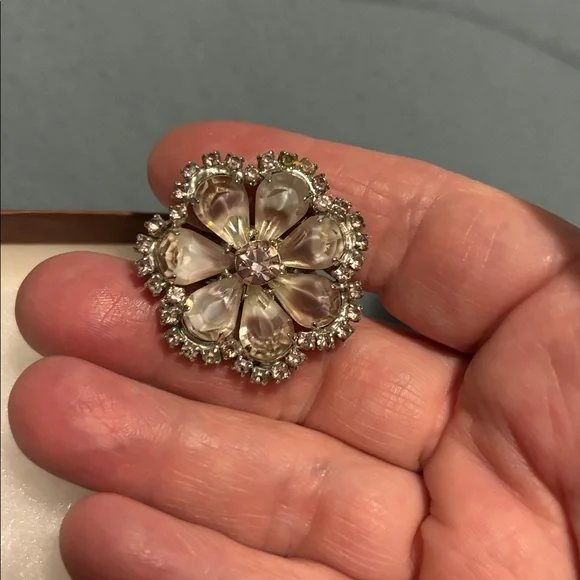 Vintage Bracelet and Clip On Earrings, Rhinestone - Picture 5 of 8